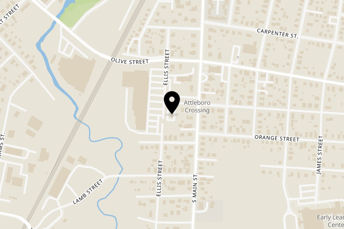 Map showing the location of Route 152 Pizza on 217 S Main St in Attleboro